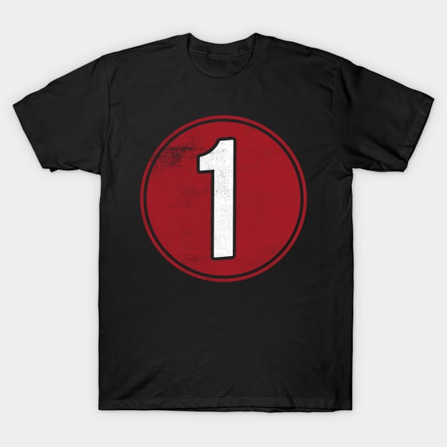 Number One 1 T-Shirt by cowyark rubbark